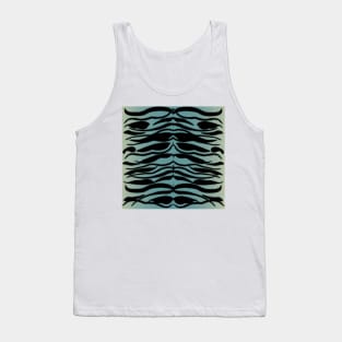 Tiger Skin Striped Pattern in Cerulean Blue Tank Top